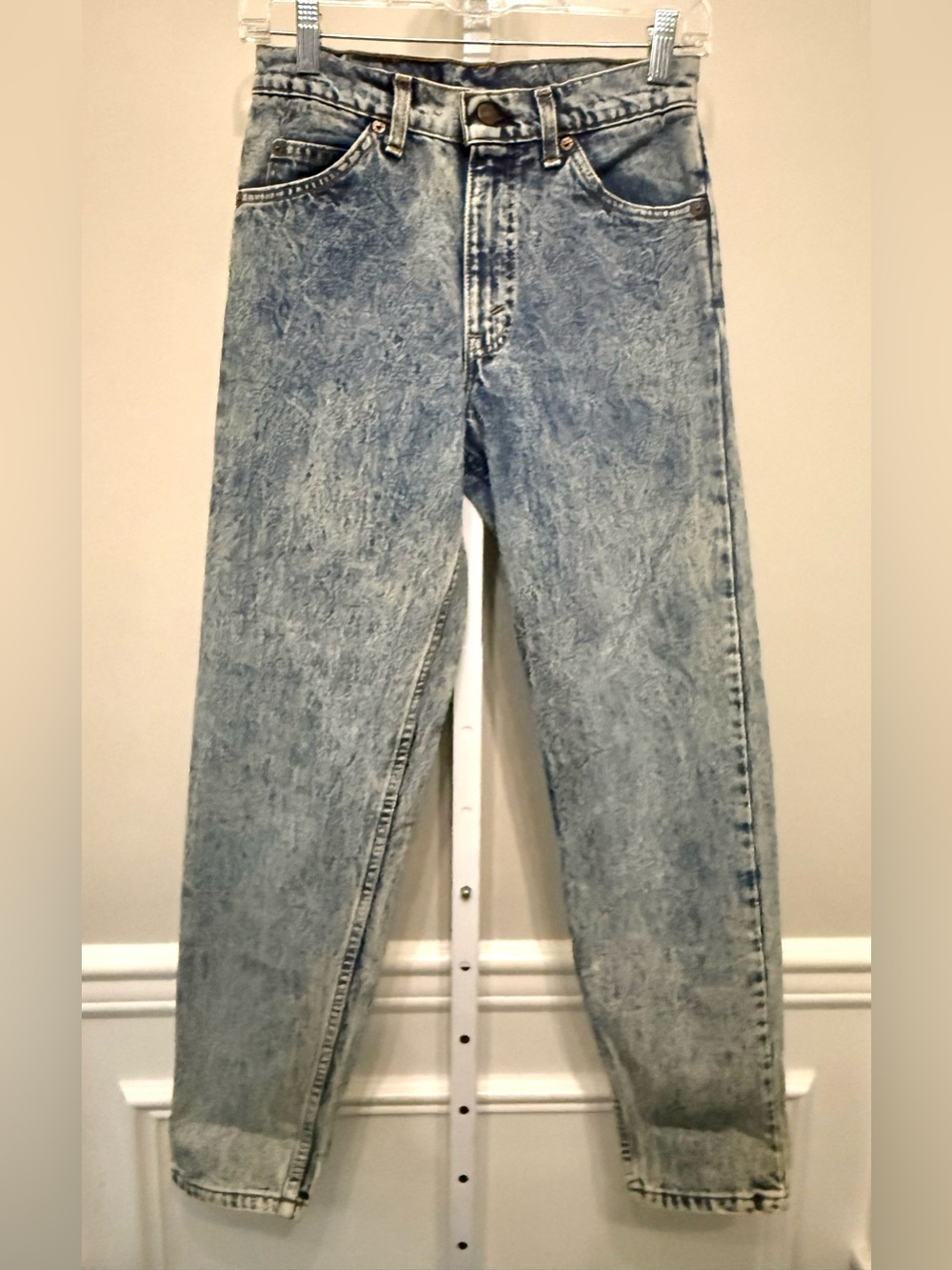 Levi’s Vintage Acid Wash Mom Jeans High Rise Tapered W28 L30 Orange Tab